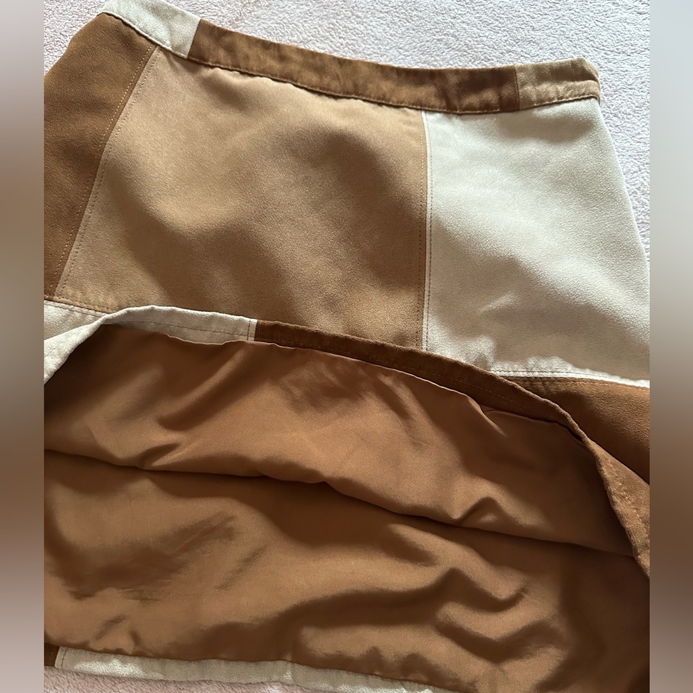 Faux Suede Patchwork Mini Skirt - Size 3. - Picture 7 of 7